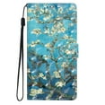 thumbnail image 7 of for Samsung Galaxy S22 PU Leather Flip Case, Stylish Wrist Strap Kickstand Magnetic Card Slots Pattern Shockproof Protective Durable Portable Ultra Slim Case for Men Women - Blue Apricot Flower, 7 of 7