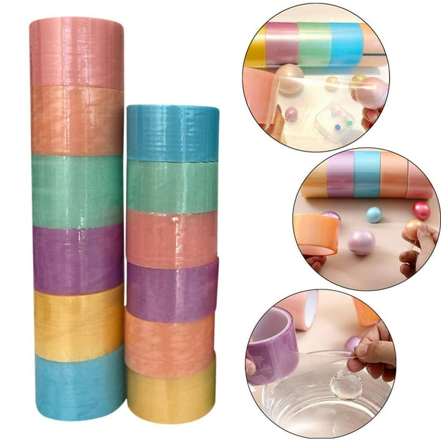 stanreset 12Pcs Creative Sticky Ball Rolling Tape Game Crafts Home Crafting Accessories Sticky for Home Children Adult