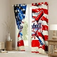 thumbnail image 3 of Feelyou Vintage Baseball Black Out Curtains, US Flag Curtains Pack of 2 (42x63 Each), 3 of 6