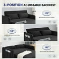thumbnail image 4 of Lunale Convertible Futon Sofa Bed for Living Room, Modern Upholstered Loveseat Sleeper in Black, 4 of 9