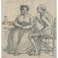 thumbnail image 2 of Wilhelm Marstrand 12x12 Gold Ornate Wood Frame and Double Matted Museum Art Print Titled - Courtship to a Widow (1840 - 1849), 2 of 4