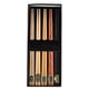 thumbnail image 1 of 5 palillos chinos reutilizables hechos a mano con pintura de madera de troncos naturales multicolores con caja de regalo, 1 of 14