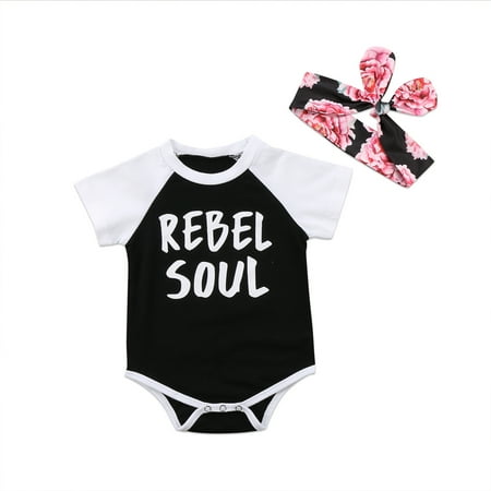

Binpure Baby Girls Summer Romper Color Block Triangle Jumpsuit+Floral Headband