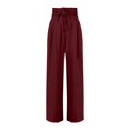 thumbnail image 6 of Women's Casual Pants High Waisted Side Pocket Straight Leg Work Pants Women'S Fashionable High Waist Zipper Casual Pants Suit Pants,Red Women's Casual Pants XL, 6 of 7