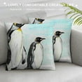 thumbnail image 3 of PHYHOO Sea Animals Throw Pillow Cushion Cover, Hand Drawn Art Flightless Birds , Decorative Square Accent Pillow Case, Black White, 3 of 5