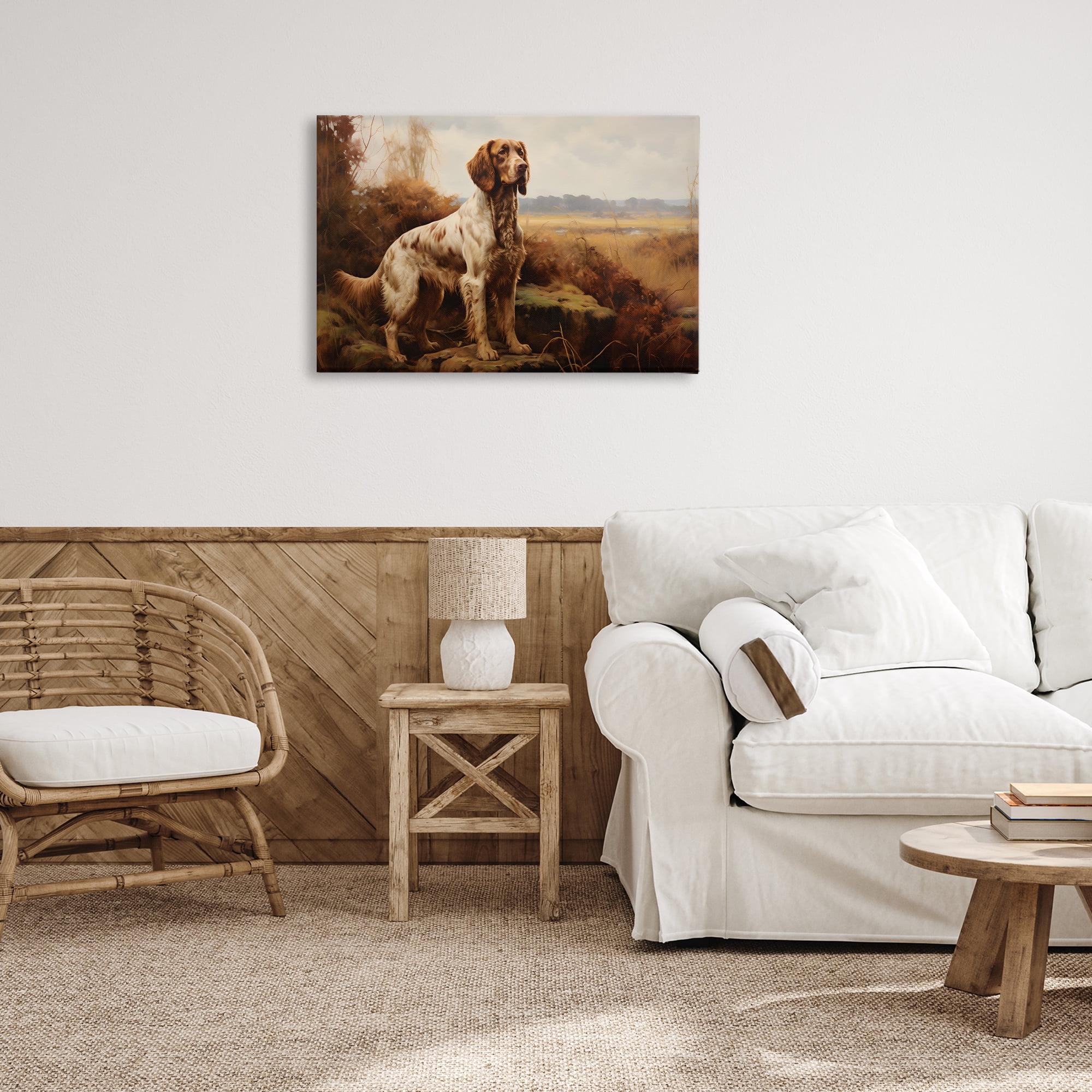 Stupell Industries On The Hunt Scenery Landscape Painting Gallery Wrapped Canvas Art Print Wall Art, 30 x 20