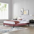 thumbnail image 2 of Platform Bed Frame, Twin Size, Velvet, Pink, Modern Contemporary Urban Design, Bedroom Master Guest Suite, 2 of 5
