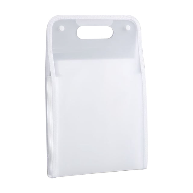 Btomtd Extended Folder Organ Bag Student Portable Test Paper Storage Bag Large Capacity Bill Document Bag, White