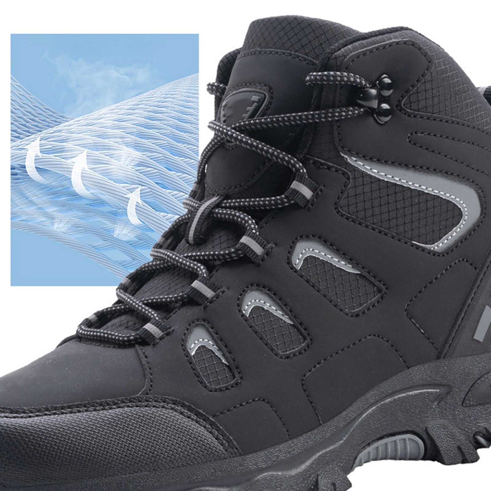 Win s Way Men's High Top Hiking Sneakers, Lightweight Ankle Support Trekking Shoes for Adventure