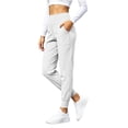 thumbnail image 4 of XuJwPNcy Women Jogger Pants Lightweight Slim Fit Stretchy High Waist Trousers Solid Color Workout Pants for Yoga Running Travel(White,X-Large), 4 of 7