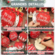 thumbnail image 3 of 48pzs Esferas De Navidad Redondas De Madera Con Cuerda 6.5cm Xtellar Rojo, 3 of 4