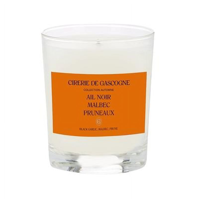 Cirerie de Gascogne Black Garlic, Malbec, Prune Blend Candle, Cirerie de Gascogne Scented Candle in Orange, Handmade Candle in Glass Jar Ail Noir, Malbec, Pruneaux