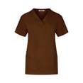 thumbnail image 2 of MedPro, Women's, Solid Medical Scrub Set V-Neck Top and Cargo Pants, Brown, 3XL, 2 of 6