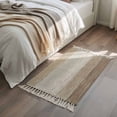 thumbnail image 4 of Bathroom Rug 2'x 3', Brown Grey Woven Cotton Washable Rug with Tassels, Farmhouse Gray Barn Wooden Vintage Striped Non Slip Front Door Mat for Entrance, Doorway, Hallway, Laundry Room, 4 of 9