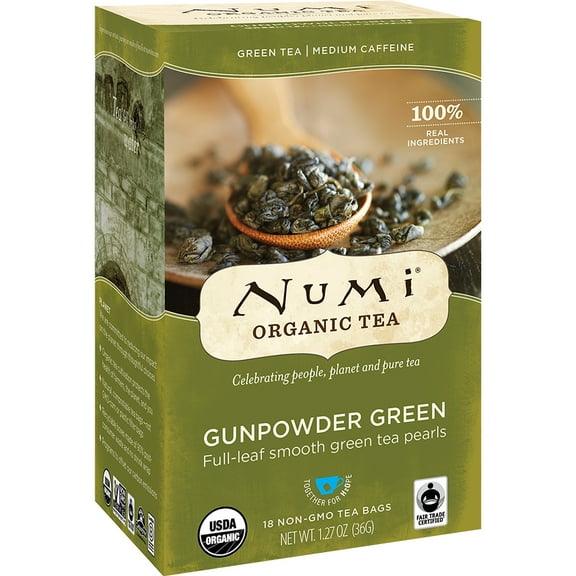 (6 Pack) Numi Gunpowder Green Tea,18 Tea Bags