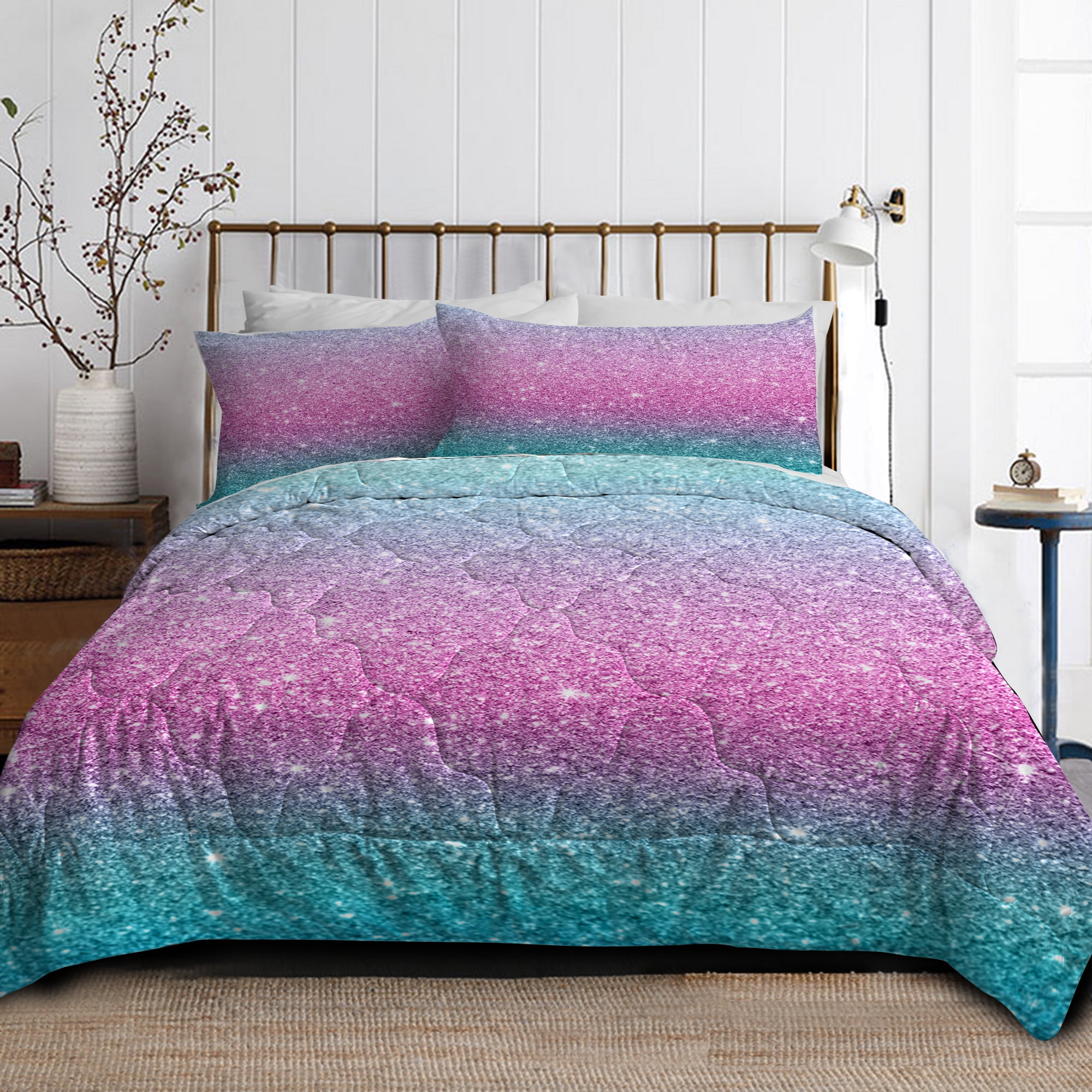 Themed Comforter Set With Pillow Shams, Teen Girls Twin Bedding Sets