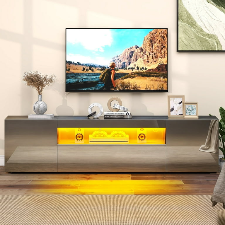 Dextrus LED TV Stand for 90 inch TVs with 2 Cabinets, 2