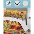 thumbnail image 4 of Quilts Twin Size, Colorful Sunflower Soft Comforter Bedding Set for Bed, Farmhouse Botanical Floral Lightweight Quilted Bedspread with Pillow Cover(2 Pieces) for All Season, 68x86 Inch, 4 of 6