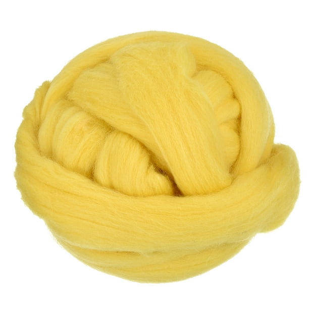 Aguja Fieltro Lana, 8.5 Onzas Naturaleza Fibra Lana Hilo Vellón para Fieltro Húmedo, Artesanías, Materiales Bricolaje (amarillo Limón)