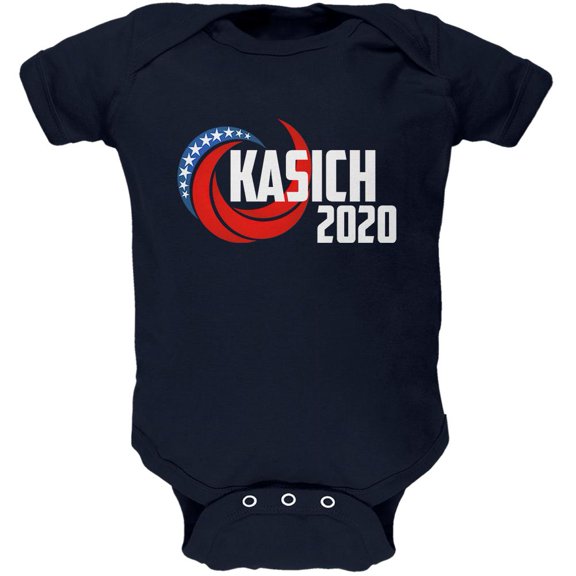 Presidential Election 2020 John Kasich Swoosh Soft Baby One Piece Navy 3-6 M