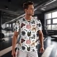 thumbnail image 3 of Wukai Hip Hop Dog Print Men's Short-Sleeved Mesh T-Shirt,Quick-Dry Short Sleeve Workout T-Shirt-Small, 3 of 8
