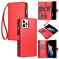 thumbnail image 1 of Compatible with iPhone 14 Pro Max Wallet Case Premium Zipper Large Space Flip PU Leather Cover, 1 of 5