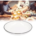 thumbnail image 4 of 4 Pcs Ceramic Dinner Plates Set Black Line Tableware 8 Inch Round Salad Steak Plate, 4 of 7