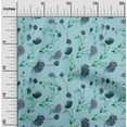 thumbnail image 1 of oneOone Viscose Chiffon Sky Blue Fabric Flower & Leaves Watercolor Sewing Craft Projects Fabric Prints By Yard 42 Inch Wide, 1 of 4