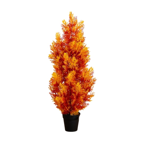 Nearly Natural Autumn Artificial Cedar Fall Tree - 3'