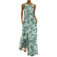 thumbnail image 2 of Robe de Plage Mode Femme Col en V Sans Manches avec Poches Robes Imprimées Robe Femme en Liquidation, 2 of 5