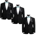 thumbnail image 2 of Mens Smooth Satin Feel Wedding Pre-Tied Blue Bow Tie Sets, 2 of 7