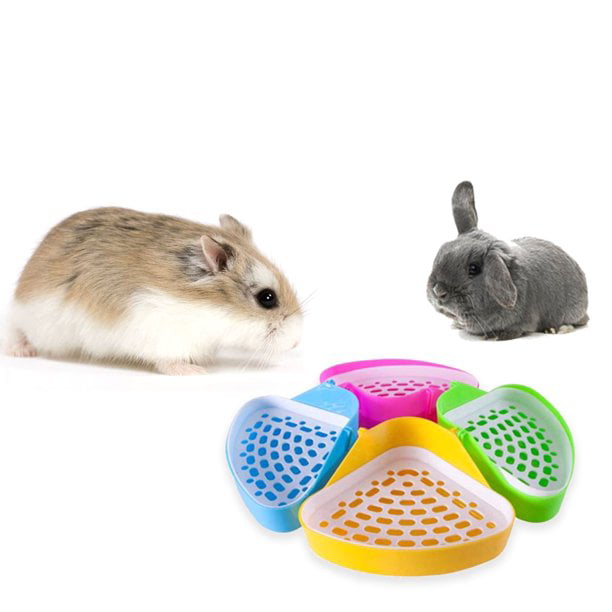 Sunronal Pet Toilet Triangle Shape Stable Fixable Tray Potty Trainer Litter Urine Box for Guinea Pig Ferret Gerbil Chinchilla Small Pets