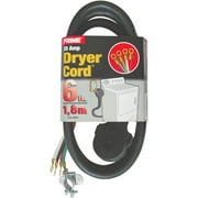 Prime RD100406L 6' 10/4 SRDT Black 30 Amp Dryer Cord