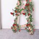 thumbnail image 4 of Laklulu 3 piezas de ratán de flores artificiales, arco de boda, decoraciones de ratán rosa., 4 of 5