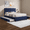 Blue 3, variant on Bed Frame MODERN TWIN SIZE DAYBED WITH TRUNDLE, UPHOLSTERED BLACK VELVET SOFA BED FRAME WITH GOLD ACCENTS, SPACE-SAVING GUEST BED FOR BEDROOM OR LIVING ROOM(OLD SKU:W1867S00004),Platform Bed Frame