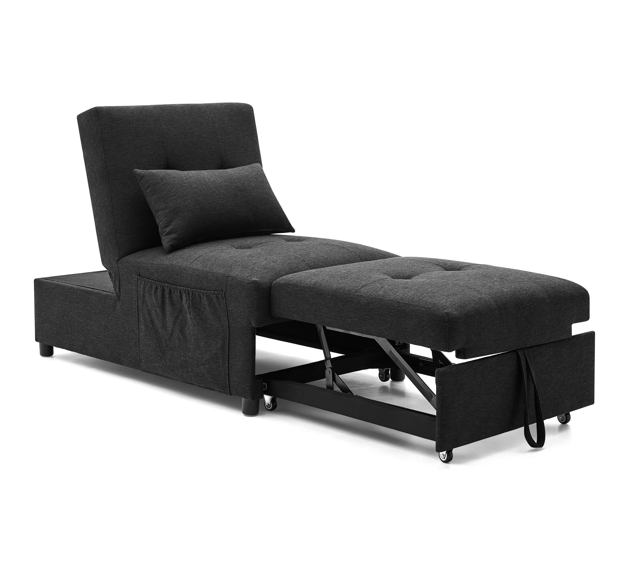 COZYSWAN Ottoman Sofa Bed, Upholstered Convertible Sleeper Chaise