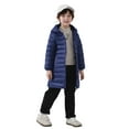 thumbnail image 2 of HNMKIU Girls Down Jacket Extra Warm Long Padded Coat Thickened Winter Coats for Girls for Kids and Youth with Knee Length Design Navy,12-13 Years, 2 of 5
