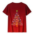 thumbnail image 4 of CLOISE T Shirts for Women Graphic Plus Size Christmas Tree Crew Neck Pullover Short Sleeve Tee Tops Slim Cozy Holiday Travel Outfits 4XL, 4 of 6