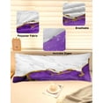 thumbnail image 2 of Purple Gold Marble Body Pillow Cover 20 x 54 Inch Decorative Pillow Cover Modern Abstract Marble Crack Texture Lumbar Pillowcase Seasonal Rectangle Cushion Case for Couch Sofa Bed Living Room, 2 of 7