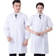 thumbnail image 2 of Bata blanca de manga larga fina de verano para mujer, estudiante, ropa de experimento químico, ropa de trabajo de enfermera, farmacia, ropa de médico, 2 of 2