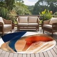 thumbnail image 4 of Round Rugs 7Ft, Navy Blue Burnt Orange Round Area Rug Washable Indoor Throw Carpet, Geometric Abstract Contemporary Large Non Slip Circle Rug for Dining Room Playroom Home Decor Aesthetic, 4 of 8