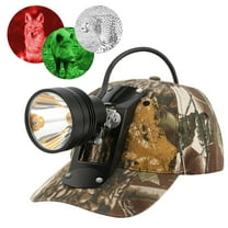 COOLTOP 80000 LUX LED Coyote Hog Coon Hunting Light, with 3 LED Cap Light ,Multiple Colors (White Red Green)