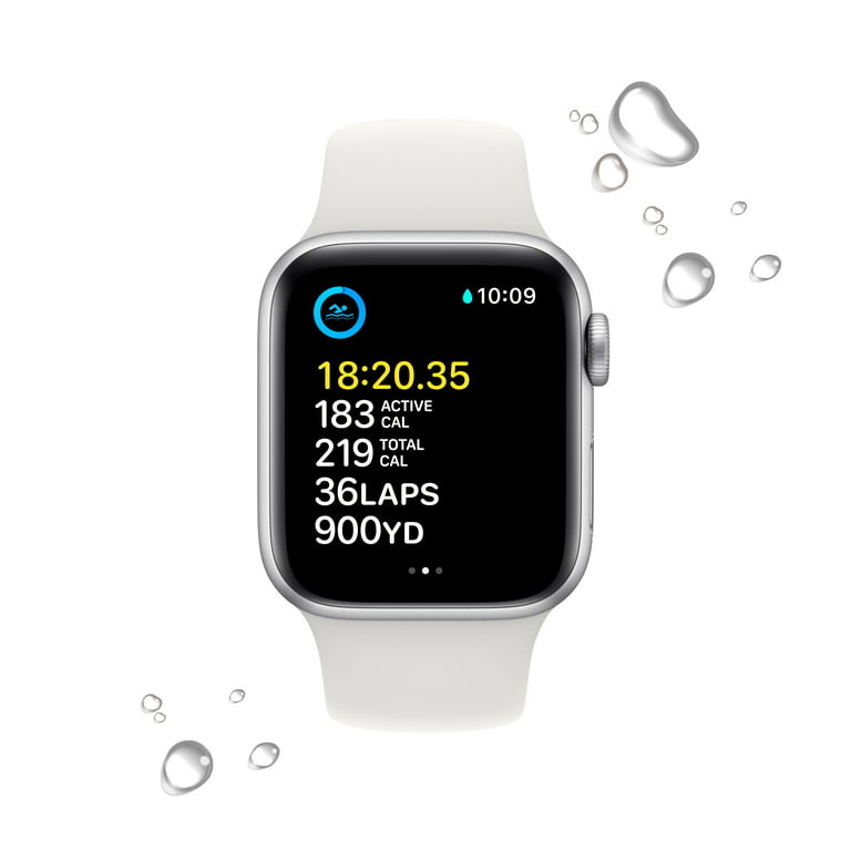 Gen) GPS Band M/L Watch 40mm Sport Apple (2nd White SE - Aluminum Case Silver with