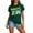 Z1 Dark Green, variant on Women Mexico Ombre Gradient Graphic Print Top Short Sleeve Soccer Jersey Style Crew Neck Tee Classic Football Fan Athletic Sport Shirt