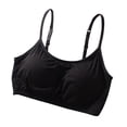 thumbnail image 3 of Tank Top Women Wireless Yoga with Chest Pad Half Length Tube Top Sports Bra Cami Tops for Women Black XXL, 3 of 4