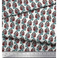 thumbnail image 2 of Soimoi Velvet Fabric Leaves & Floral Block Print Sewing Fabric Yard 58 Inch Wide, 2 of 4