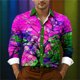 thumbnail image 1 of Camisas de hombre con solapa impresas en 3D con degradado de patchwork y diseños de diseñadores de verano, ropa de manga larga de moda y de alta calidad., 1 of 6