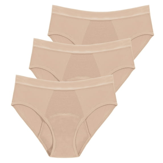 Xmarks Plus Size Period Underwear for Womens Bamboo Fiber 4-Layers Leakproof Menstrual Period Panties Mid-Rise Postpartum Maternity Panties Breathable Physiological Panties Girls, S-6XL