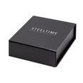 thumbnail image 4 of SteelTime Men's Black and Steel Striped Ring Band Sleek and Versatile Accessory For Any Occasion, 4 of 5