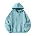 thumbnail image 4 of Kagetolytai Hoodies for Men Men's Loose Casual Hooded Sweatshirt Men's Solid Color Loose Casual Sweatshirt Sweatshirts for Men Sky Blue M, 4 of 4